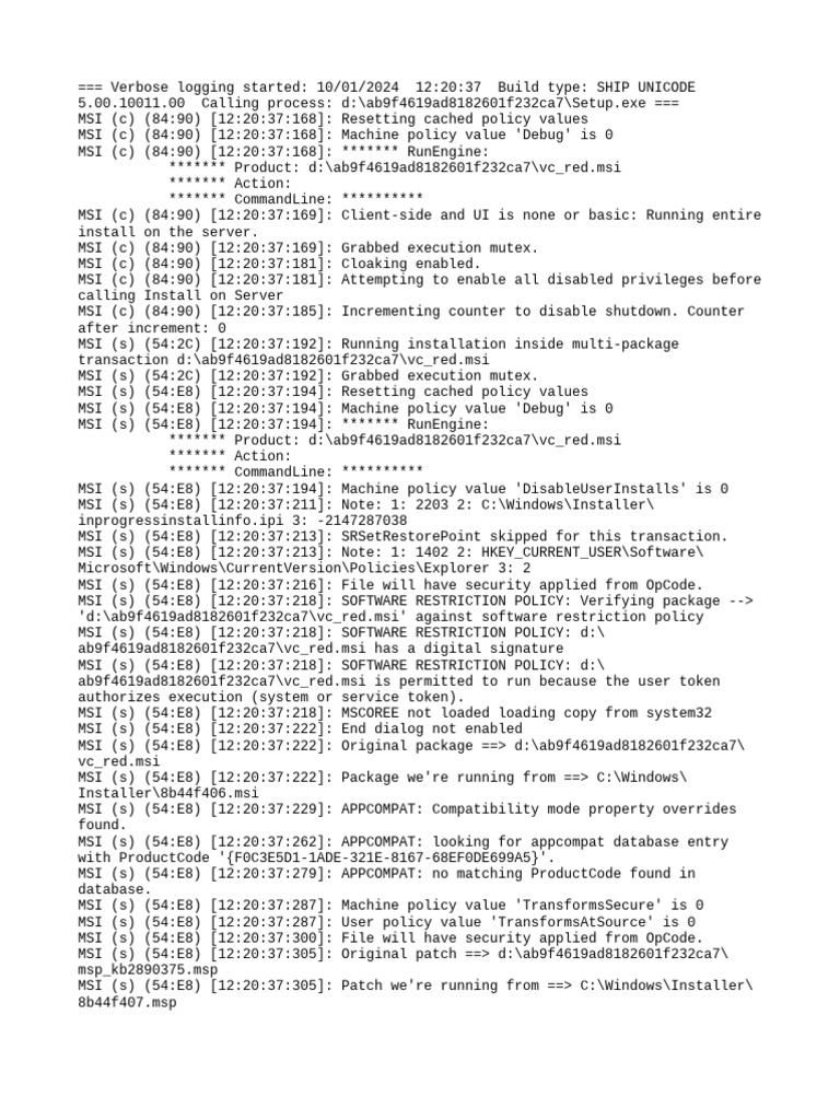 VC Redist-10.0.40219.x86.exe - log-MSI VC Red - Msi | PDF | Windows ...