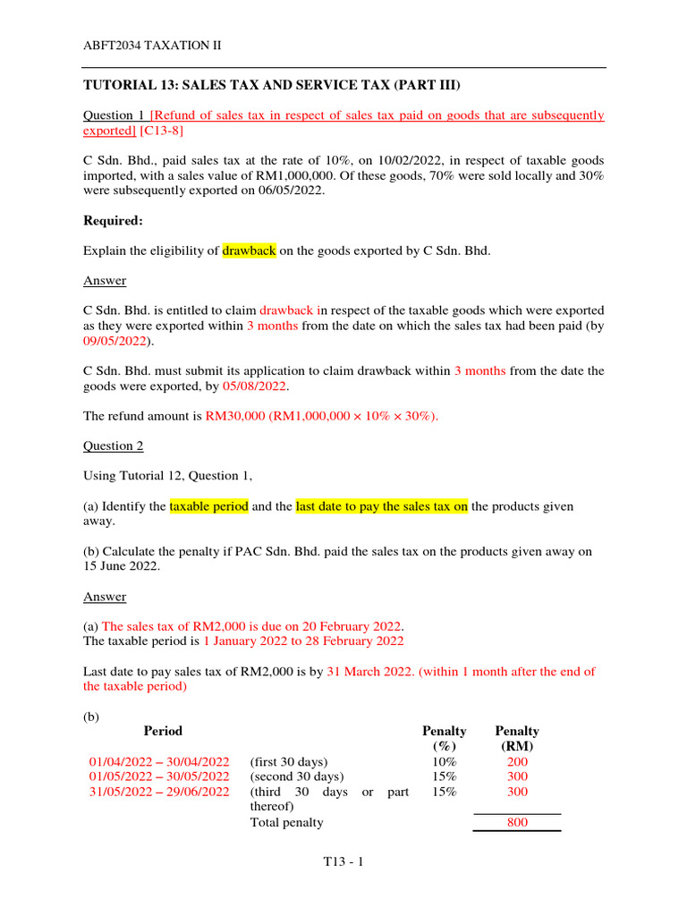 SST Penalty and Calculation Guide | PDF | Taxes | Invoice