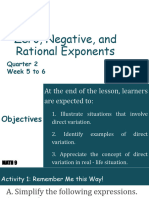 Zero, Negative, and Rational Exponents: Quarter 2 Week 5 To 6