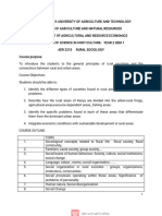 Rural Sociology Course Outline January 2024