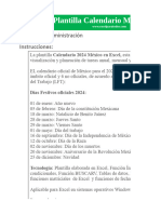 fORMATO EDITABLE CALENDARIO PARA FESTIVO