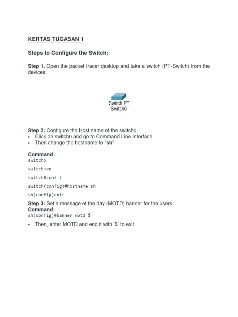 Kertas tugasan 1 dkb2312 basic switch configuration pdf computers