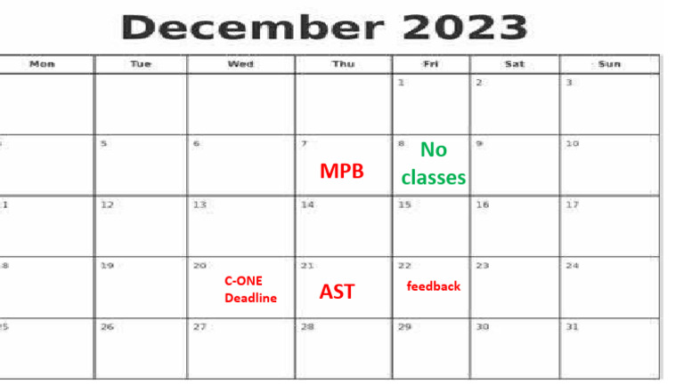 December Calendar PDF