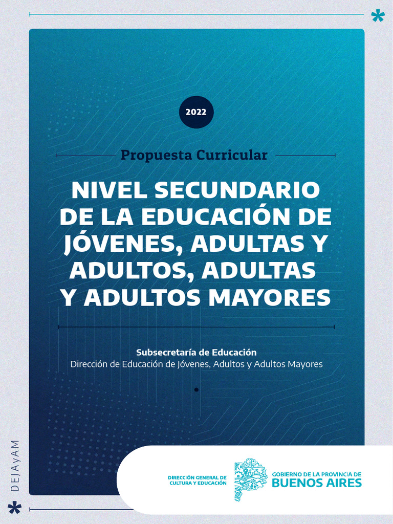 Diseño Curricular Jovenes y Adultos | PDF | Plan de estudios
