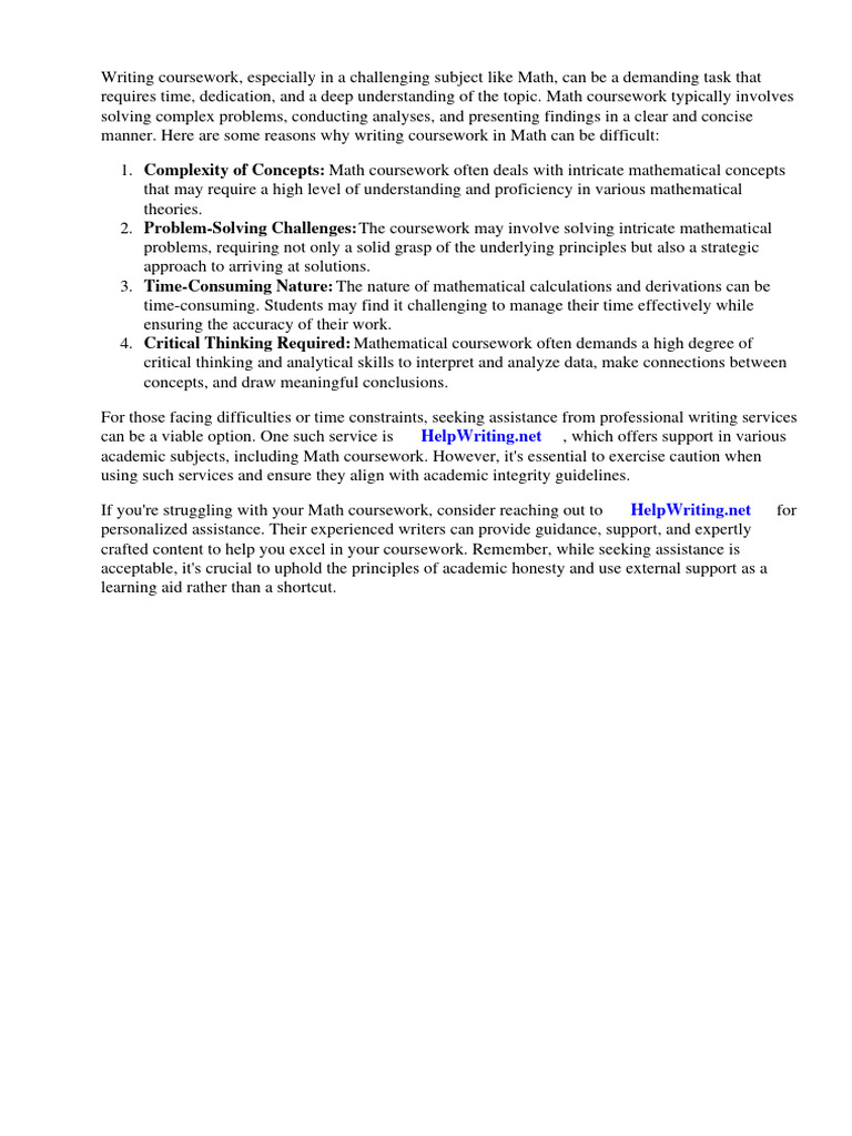 Coursework Math T 2017 | PDF | Thought | Critical Thinking