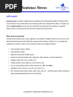 7 - Sentence Stress | PDF | English Language | Verb