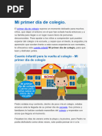 Mi primer día de escuela: Cuento infantil | PDF