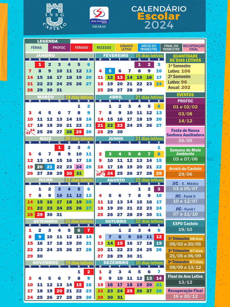 Calendario Escolar 2024 PDF