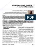 Politica Industrială Şi Comercială Pe Piaţa Unică Europeană: As - Univ.dr - Ec.matem. Mihaela VARTOLOMEI