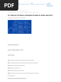 1st Term Ss1 Technical Drawing Scheme of Work and Note - Ecolebooks