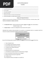 Level One Writing Supplement (Revised Jan 18th 2017)