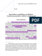 M.Majchrzyk, Mass Kultura, Popkultura - Transformacje Pojä Cia K. Wspã Å Czesnej