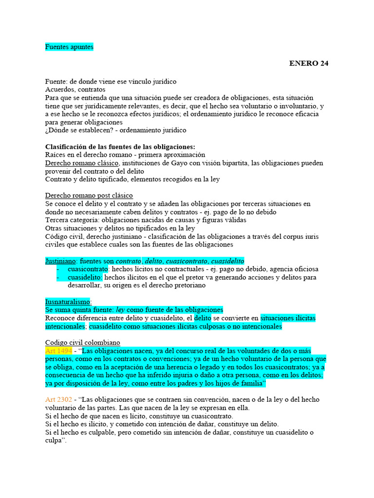 Fuentes Jurídicas de Obligaciones | PDF | Justicia | Crimen y violencia