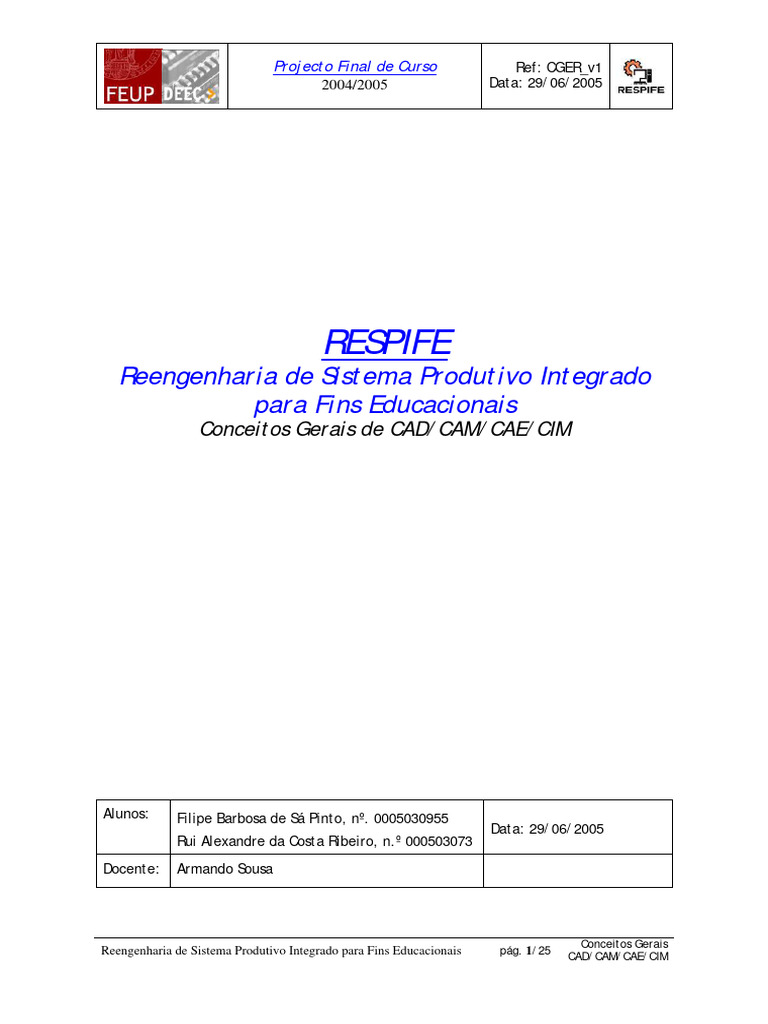 Conceitos de CAD, CAM, CAE e CIM | PDF | Programas | Engenharia