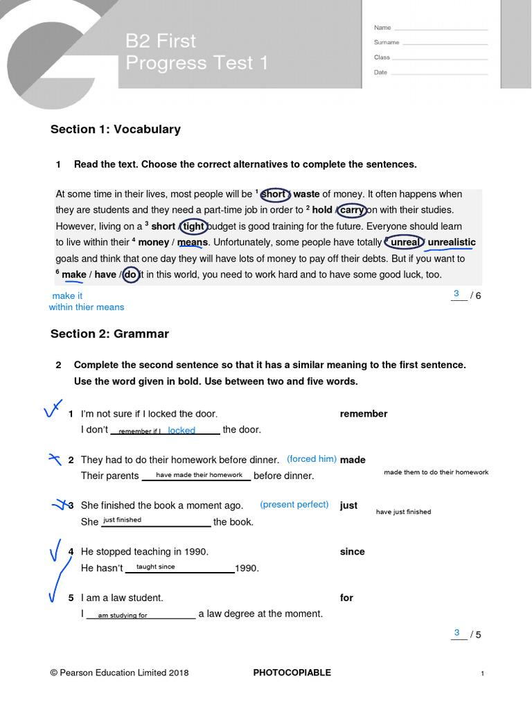 B2 English Progress Test | PDF | Linguistics | Human Communication
