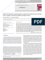 Beaver and Wright 2011 School Level Genetic Variation Predicts School Level Verbal Iq Scores Results