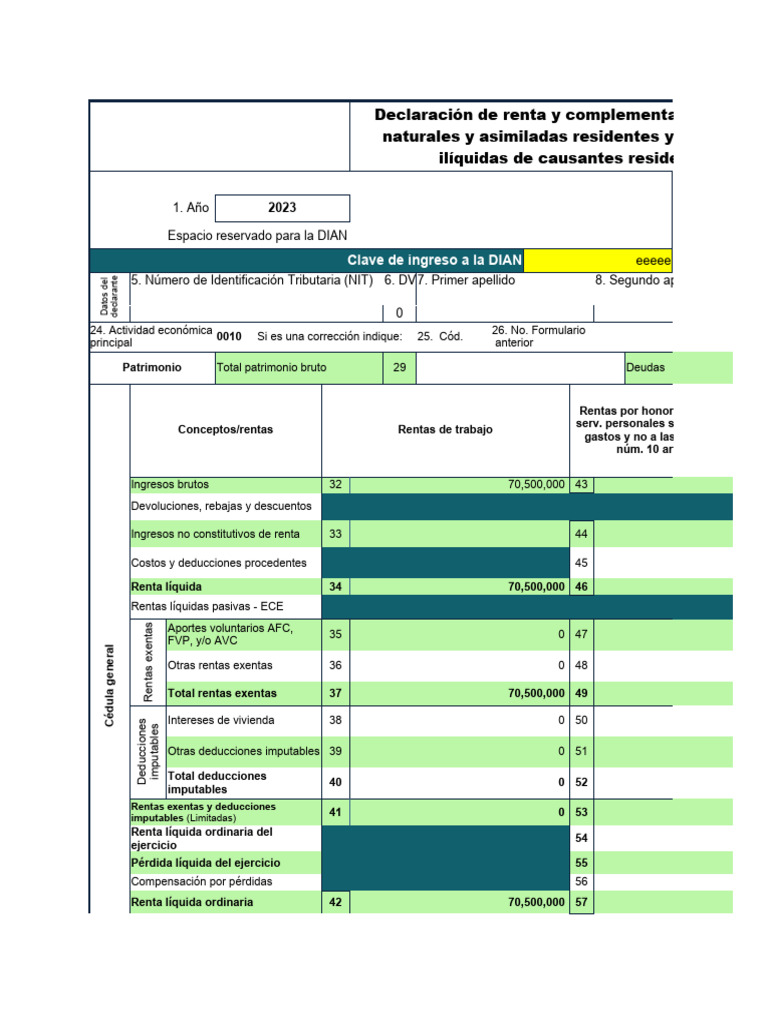 Declaración de Renta Personas Naturales 2023 | PDF | Impuestos ...