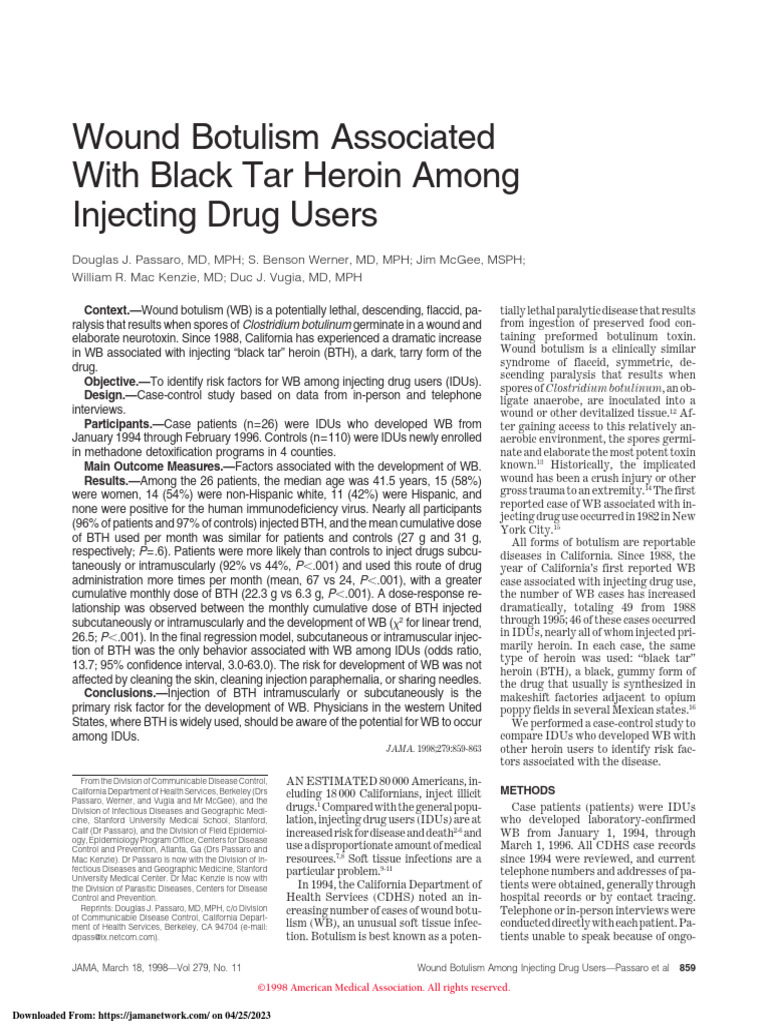 Joc 71594 | PDF | Heroin | Injection (Medicine)