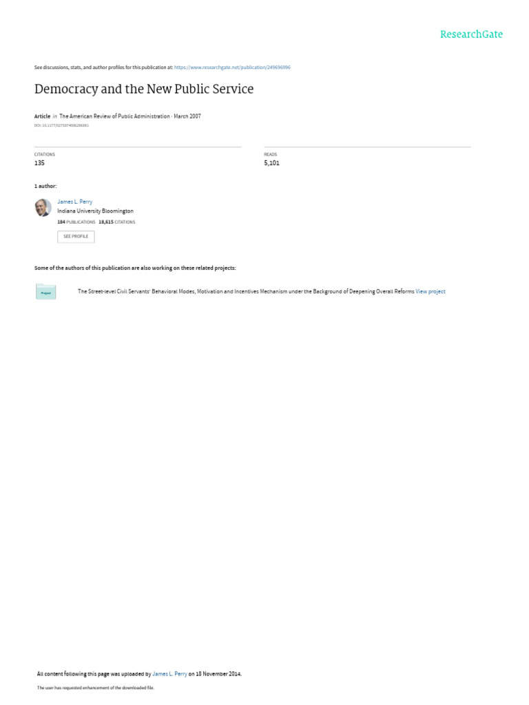 Democracy And The New Public Service Pdf Democracy Political