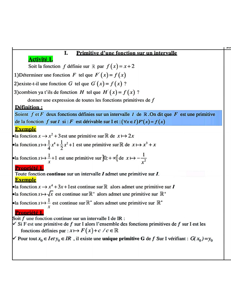 Fonctions Primitives | PDF