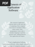 The Genesis of Application Software