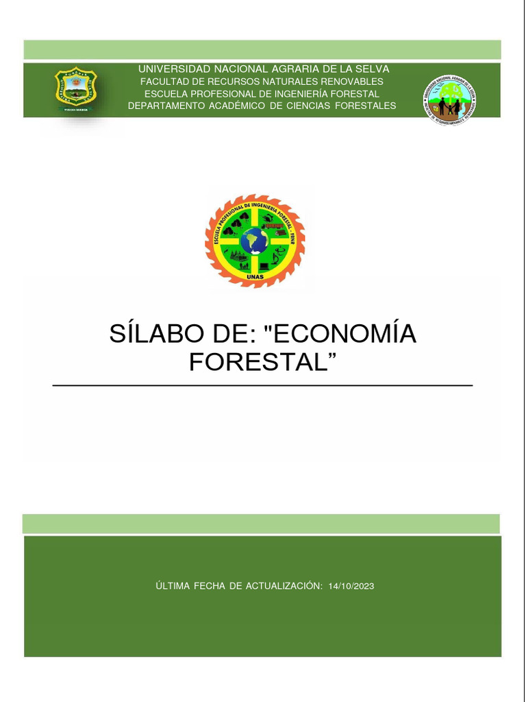 Sílabo de Economía Forestal | PDF | Los bosques | Evaluación