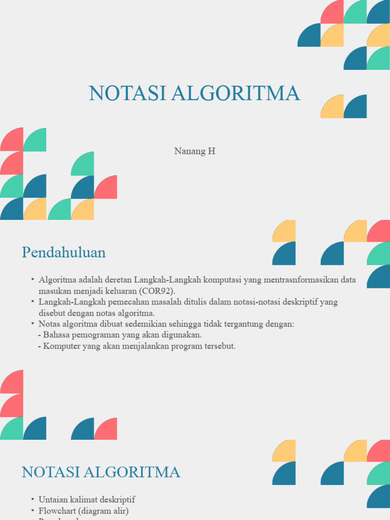 Penggunaan Notasi Algoritma dalam Pemecahan Masalah | PDF