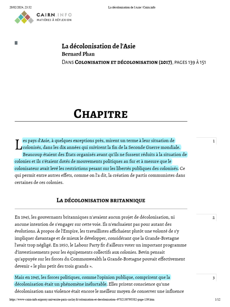 Décolonisation de l'Asie britannique | PDF | Indochine française ...