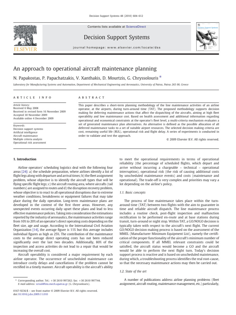 An Approach To Operational Aircraft Maintenance Planning | PDF