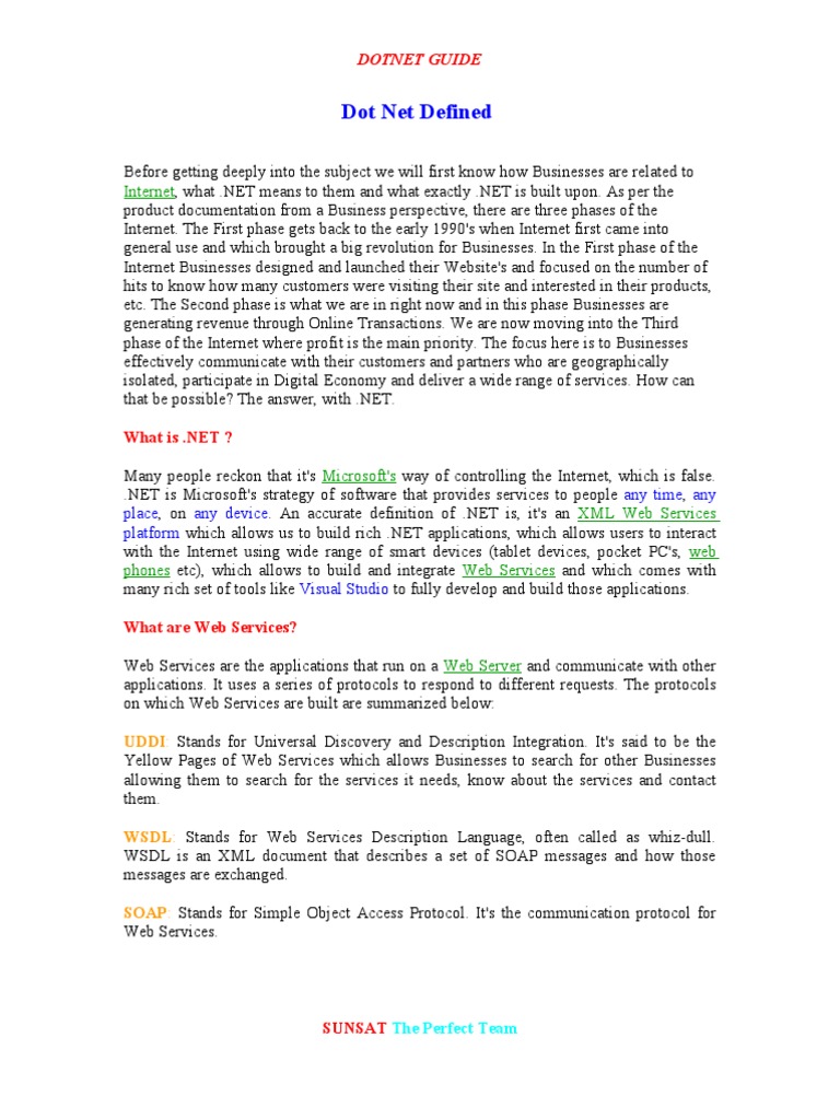 Dot Net Guide | PDF | Soap | Web Service