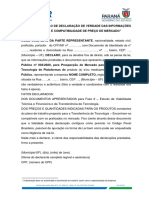 Modelo de Declaração de Verdade Das Informações Prestadas e Compatibilidade de Preço de Mercado1