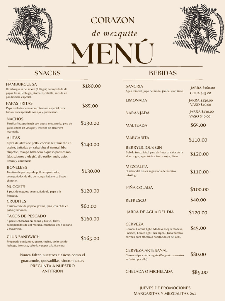 Menú de Snacks y Bebidas Variadas | PDF | Fritura | Alimentos