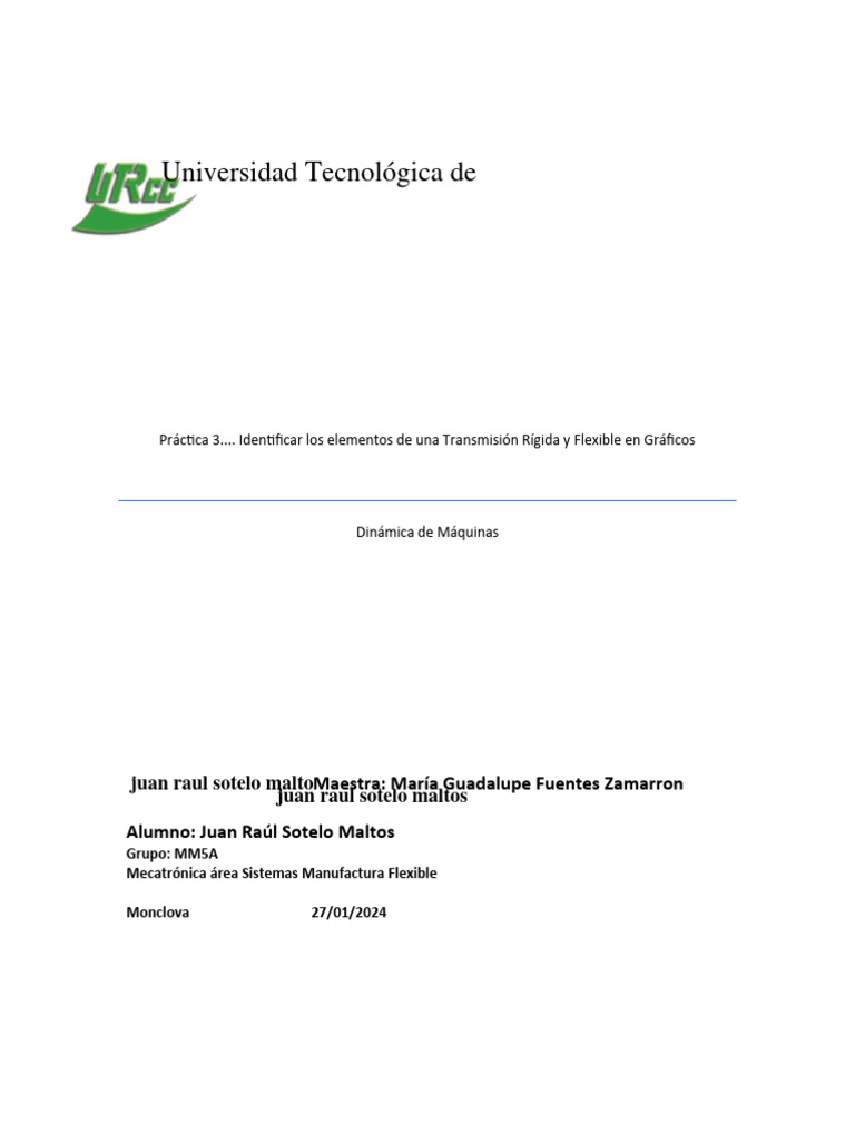 Práctica 3.... Identificar Los Elementos de Una Transmisión Rígida y ...