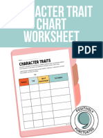 Character Trait Chart Worksheet