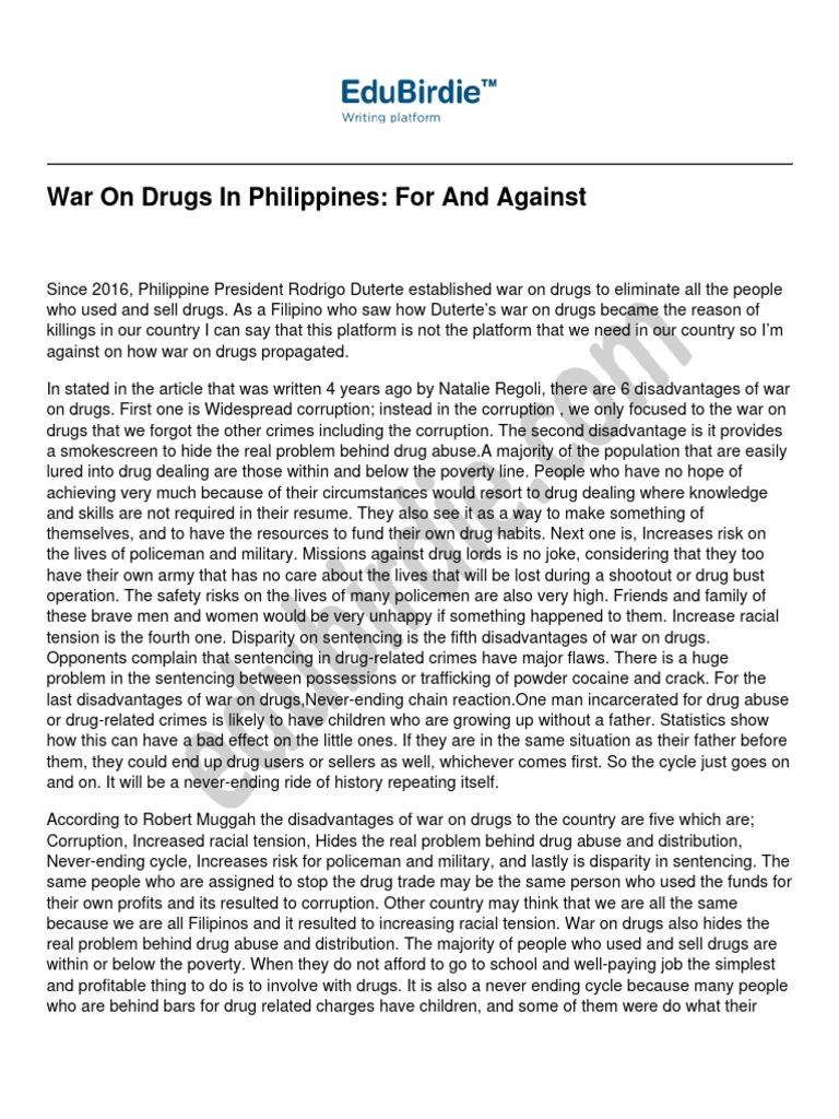Evaluating the Philippine Drug War | PDF | War On Drugs | Rodrigo Duterte
