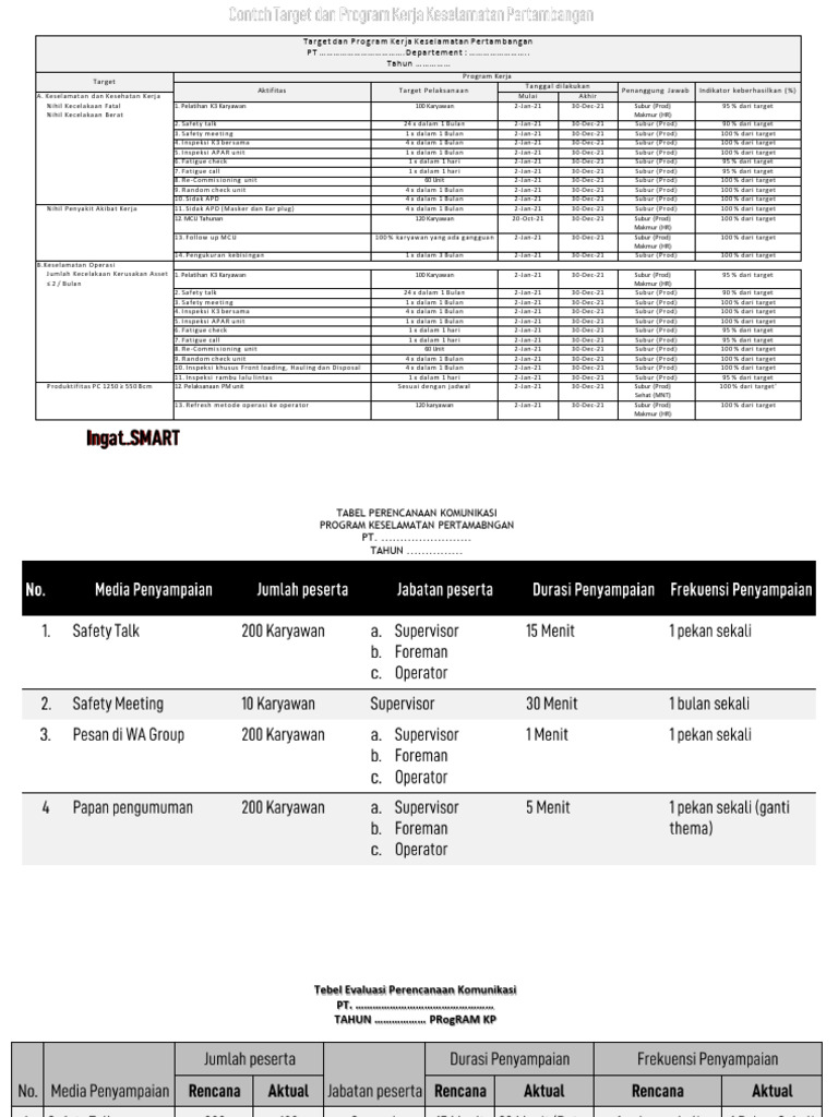 Demonstrasi Membuat Program Keselamatan Pertambangan POM | PDF