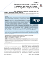 Association of Admission Serum Calcium Levels and in Hospital Mortality in Patients With Acute ST Elevated Myocardial Infarction