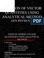 Addition of Vector Quantities Using Analytical Method