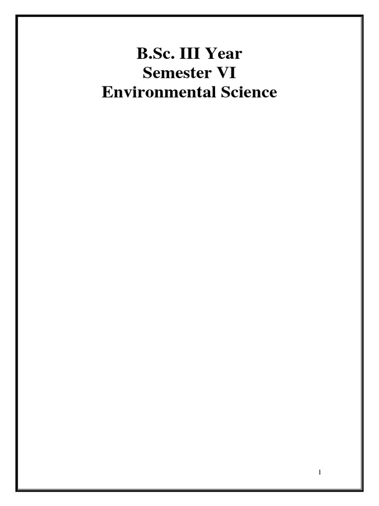 B.Sc. Environmental Science Syllabus VI | PDF | Sewage Treatment ...