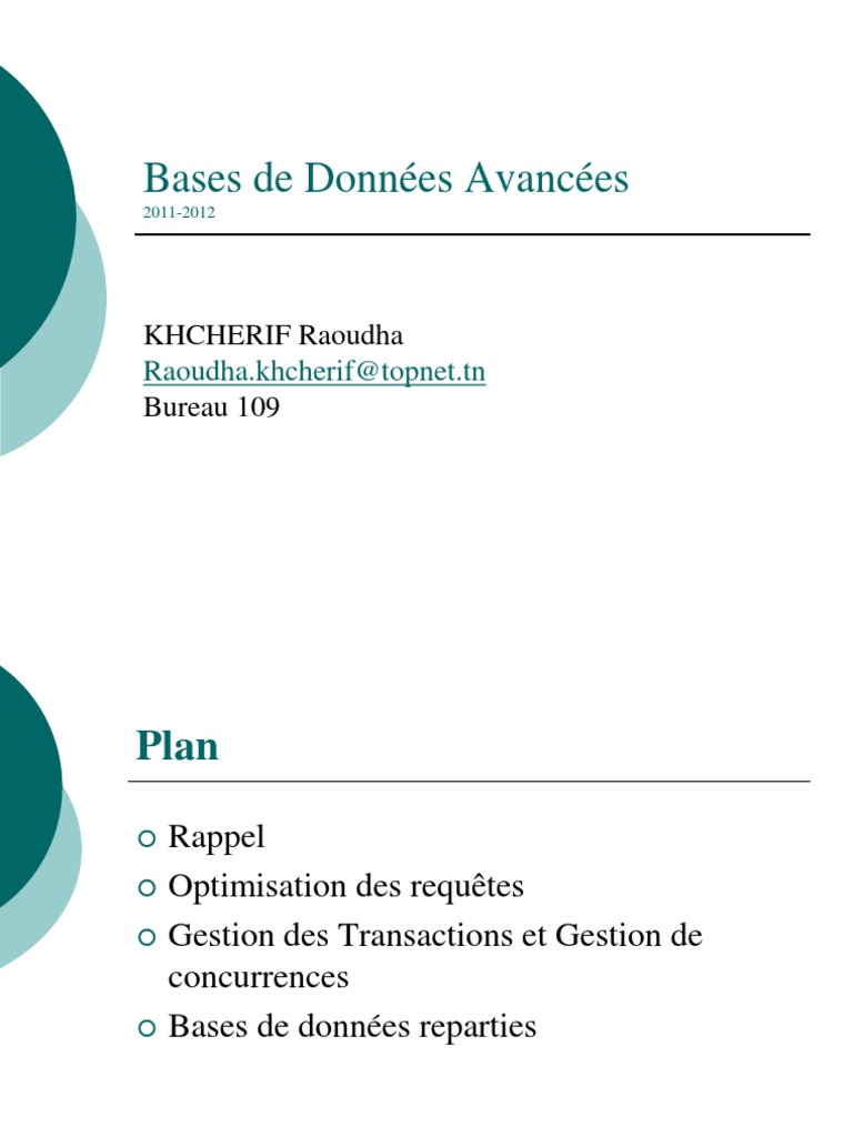 CH 1&2 | PDF | Base de données relationnelle | Bases de données
