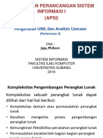 APSI Pertemuan 3 Pengenalan UML Dan Analisis Usecase