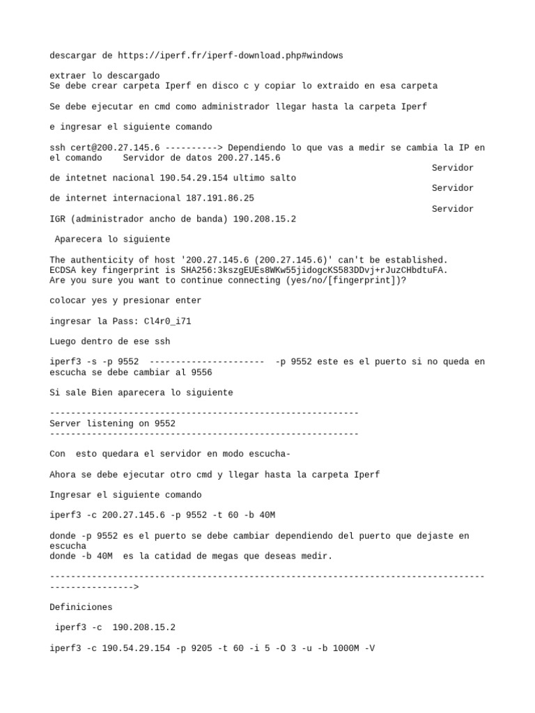 Medición Con Iperf | PDF