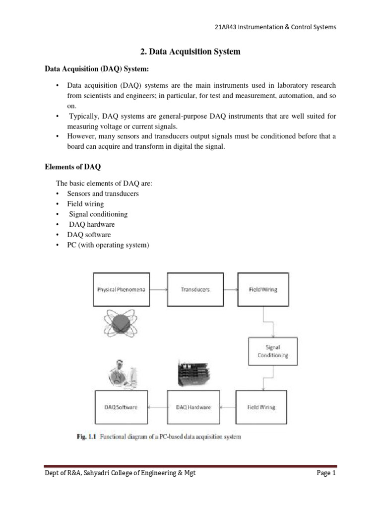 Overview of Data Acquisition Systems | PDF | Analog To Digital