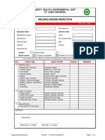 Welding Engine Inspection Form