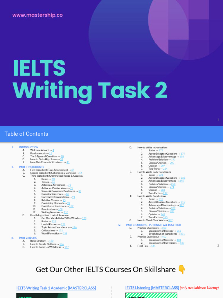 IELTS Writing Task 2 Masterclass Guide | PDF