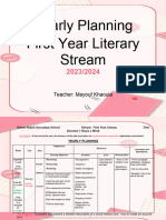 Yearly Planning First Year Literary Stream: Teacher: Mayouf Khaoula