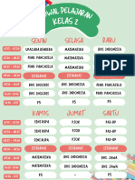  Hijau Merah Imut Jadwal Pelajaran Dokumen A4