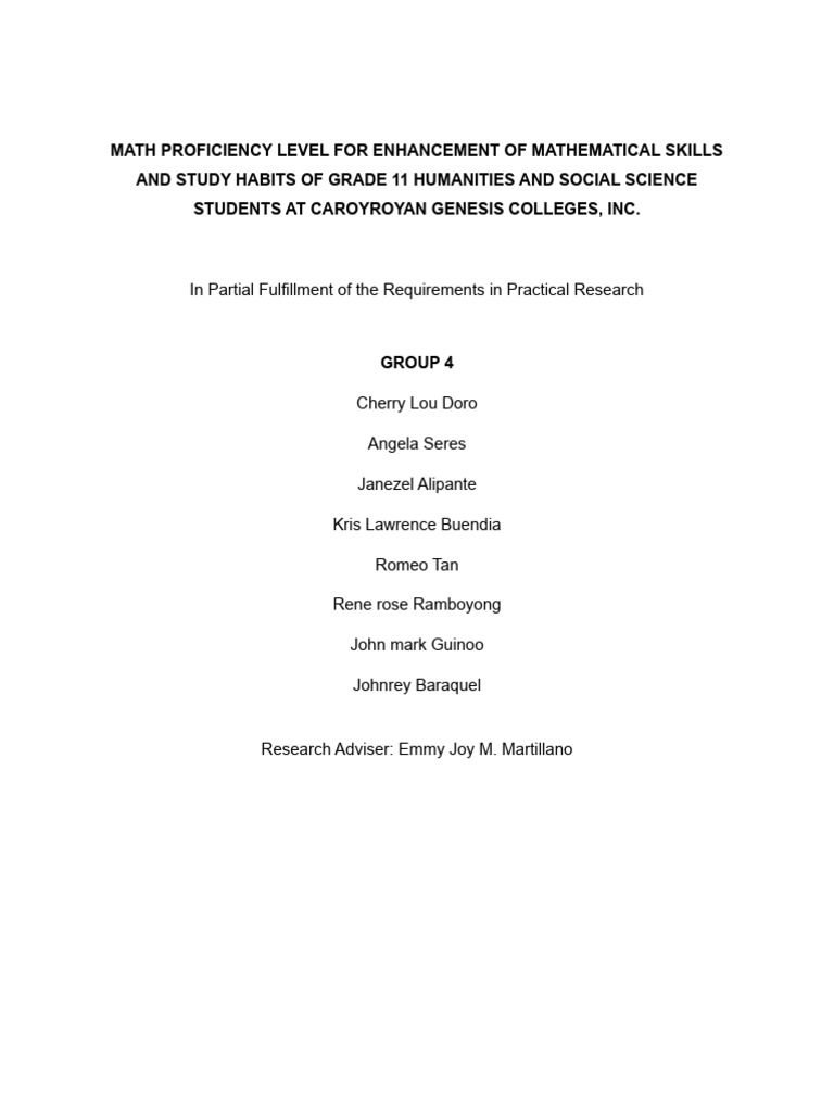 CHAPTER 1 - HUMSS A - Group 4 | PDF | Mathematics | Learning