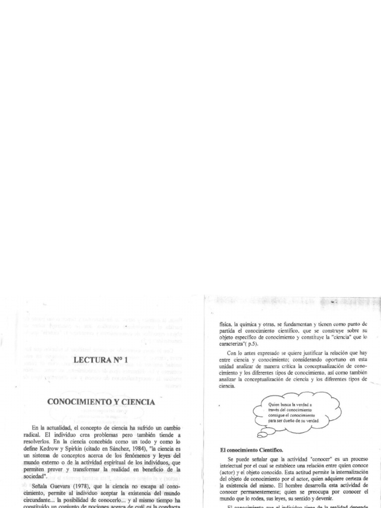 El Conocimiento y La Ciencia | PDF