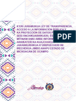 Ley de Transparencia - Acceso A La Información Pública - Protección de Datos Personales Del Estado de Michoacán de Ocampo en Purhépecha